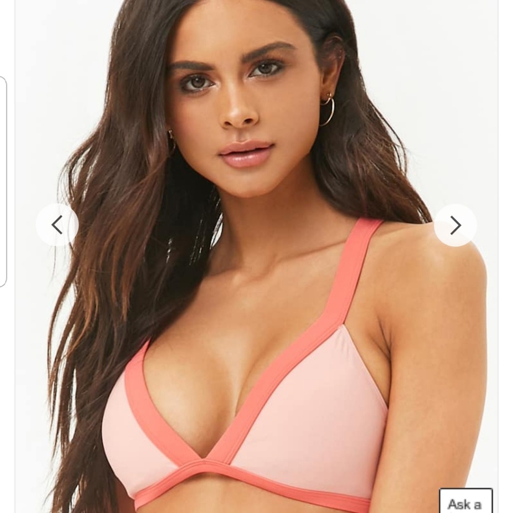Salmon and hot pink bikini